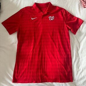 Washington Nationals Stitched Nike Dri Fit Polo (Men's Medium)